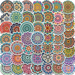 50/100PCS Cool Mandala Flower Stickers Flower Painting Laptop Graffiti Decoration Retro Luggage Skateboard Waterproof Decals