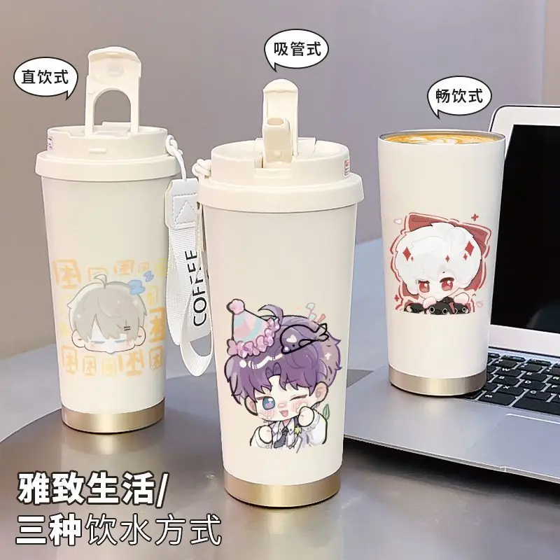 

Love And Deep Space Surrounding Shen Xing Hui Qi Yu Qin Che Insulated Cup Stainless Steel High Beauty Straw Cold Insulation