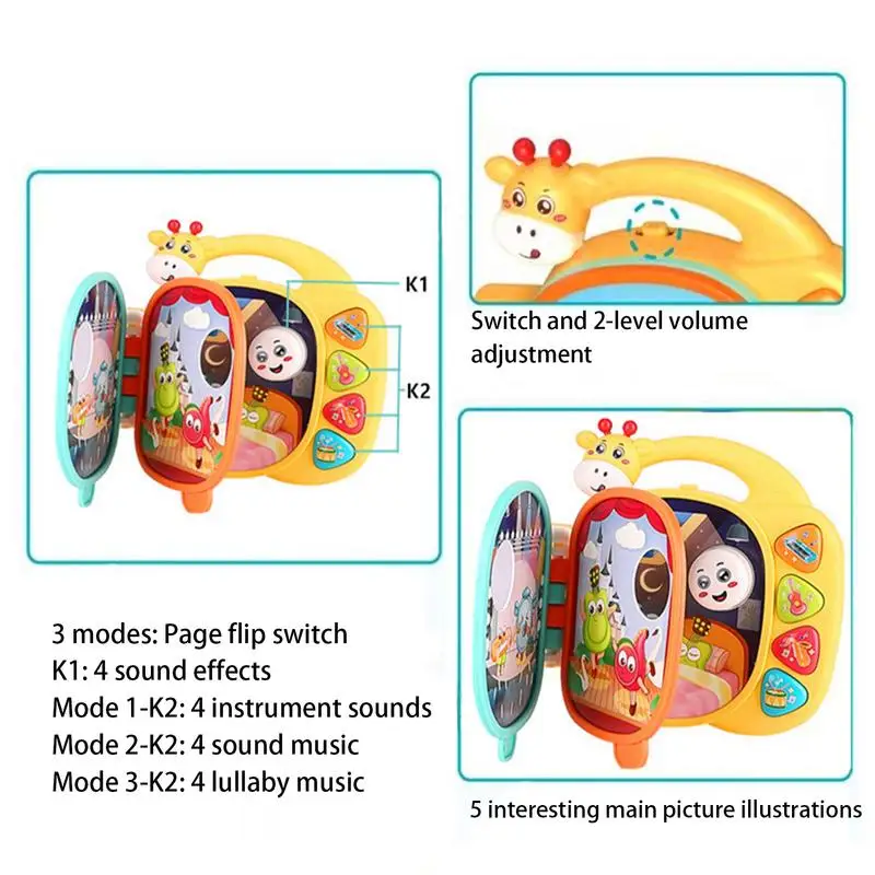 Babies Musical Toys Multifunctional Early Learning Musical Creative Educational Toys Musical Rhymes Book Toddle Toy For Kids