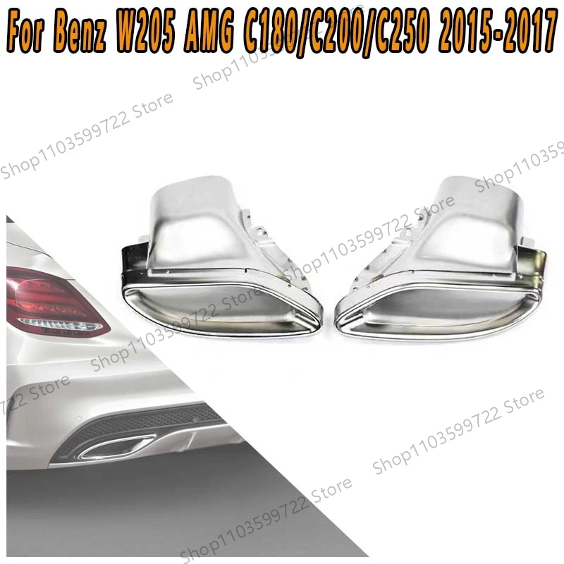 

For Mercedes Benz W205 AMG C180/C200/C250/C300/C450 2015 2016 2017 Exhaust Pipe Tailpipe Plating Decorative Frame Accessories