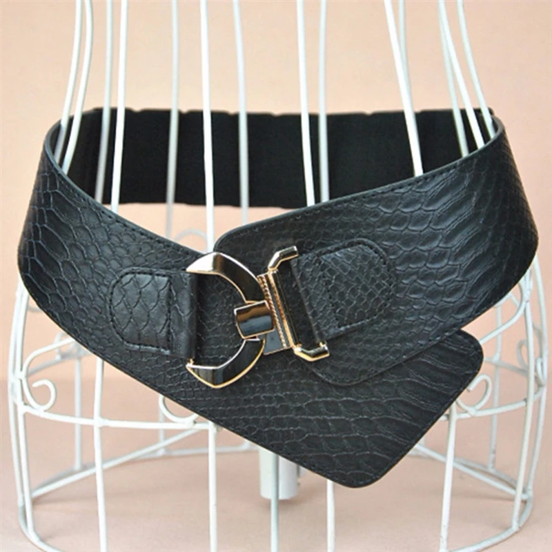 

﻿New Diagonal Elastic Ultra Wide Waistbands With Shirt Jeans Snake Crocodile Pattern Fashionable Decoration women's Waistbands