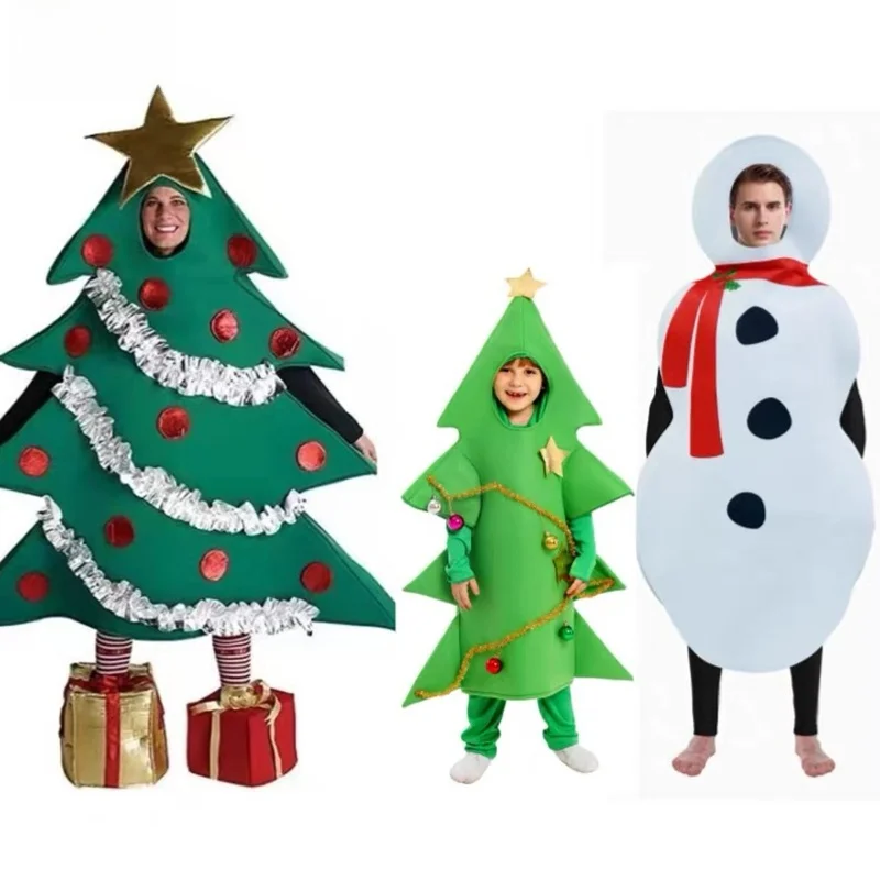 

New Cisas Parent-Child Stage Performance Costume Puppet Snowman Cosplay Outfit Funny Performance Ethnic Stage Wear