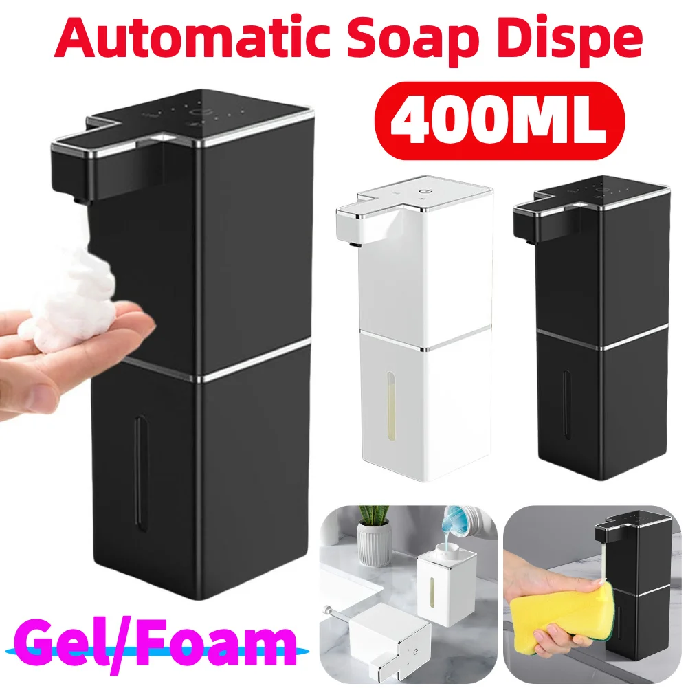 

400ML Automatic Soap Dispenser Touchless Foaming Soap Dispenser USB Rechargeable Foam Soap Dispenser for Hotel Bathroom Toilet