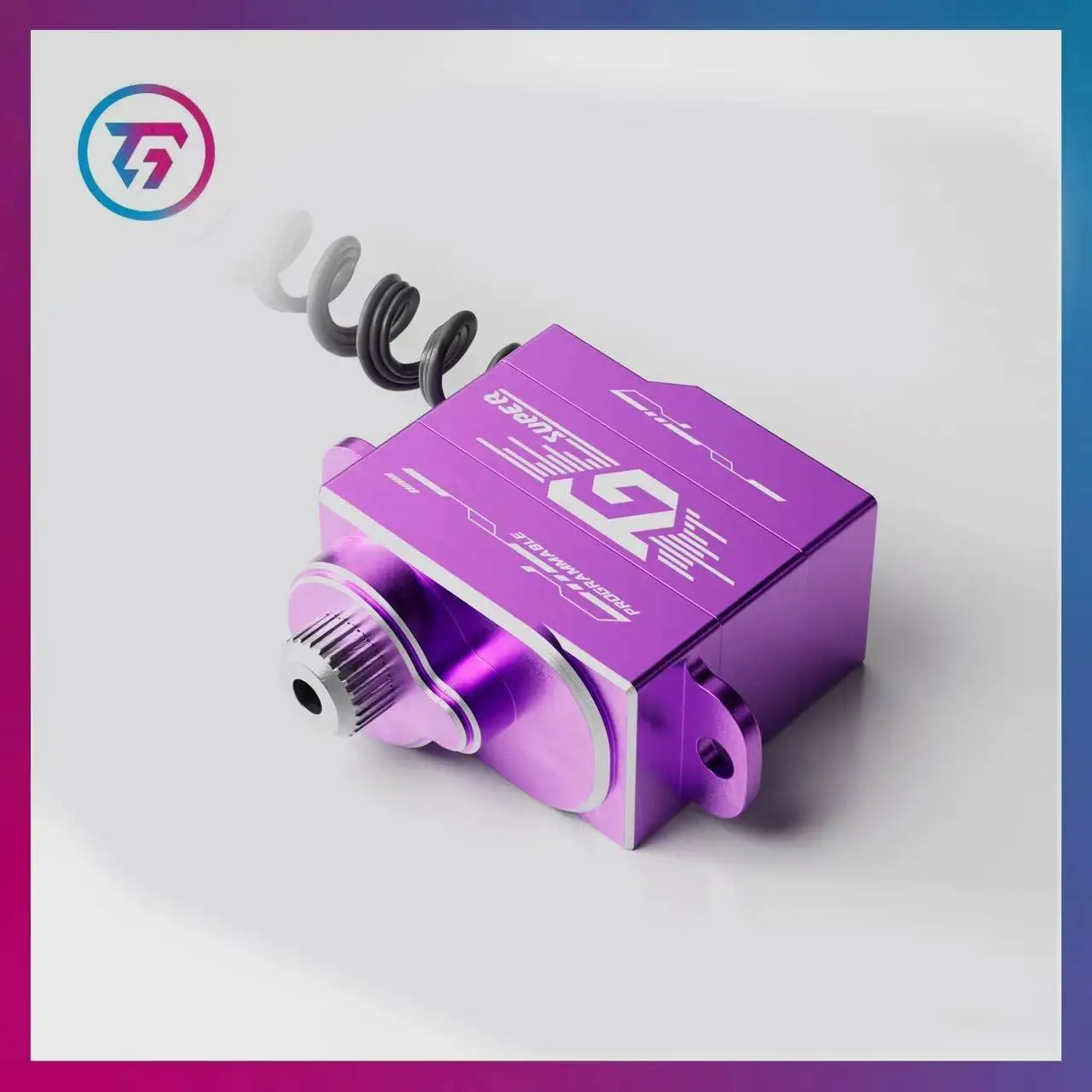 TG RCING TG Super 1/24 1/28 MINI Metal Servo ZH1.5 Connector Black/Purple (25T Servo Horn OD 4.9MM)