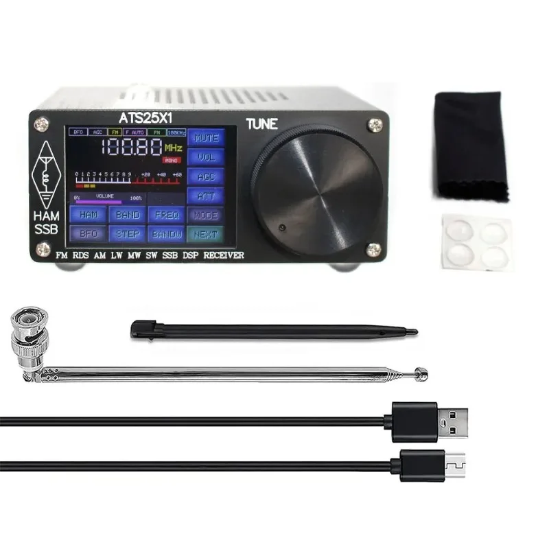 ATS25X1 Upgraded 2.4-inch Touch Screen Full Band Radio Receiver FM LW MW SSB