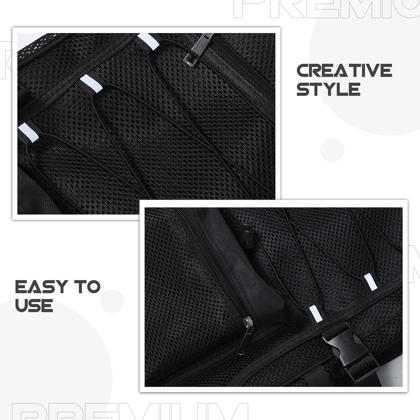 حقيبة ظهر شبكية للتمرين باللون الأسود قابلة للطي وخفيفة الوزن للسفر والرياضة للبالغين سريعة الجفاف وقابلة للتنفس في صالة الألعاب الرياضية والمشي لمسافات طويلة محمولة في الهواء الطلق