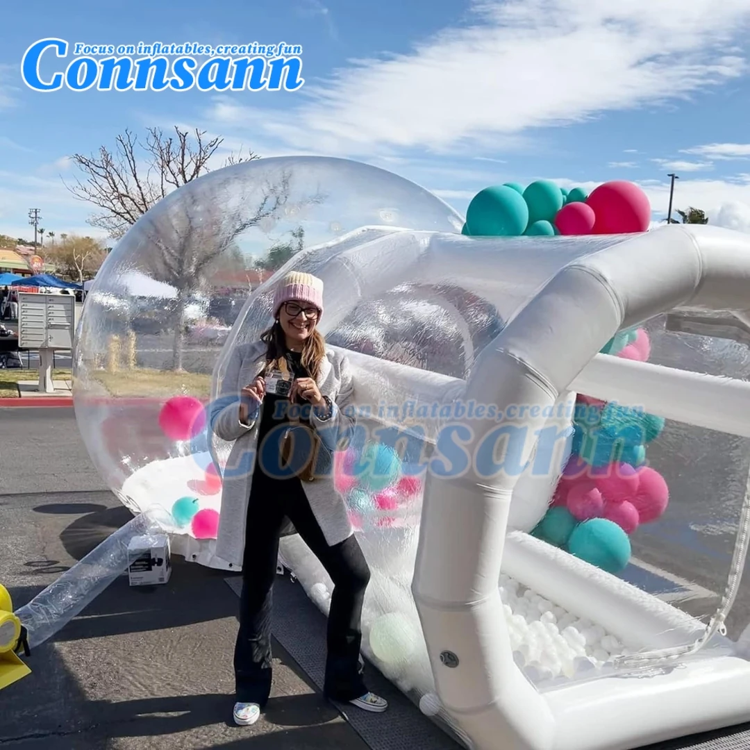 Connsann Inflatable Bubble Tent,Bubble House with Blower, 13ft Dia Clear Balloon Bubble Dome for Children Party Customization