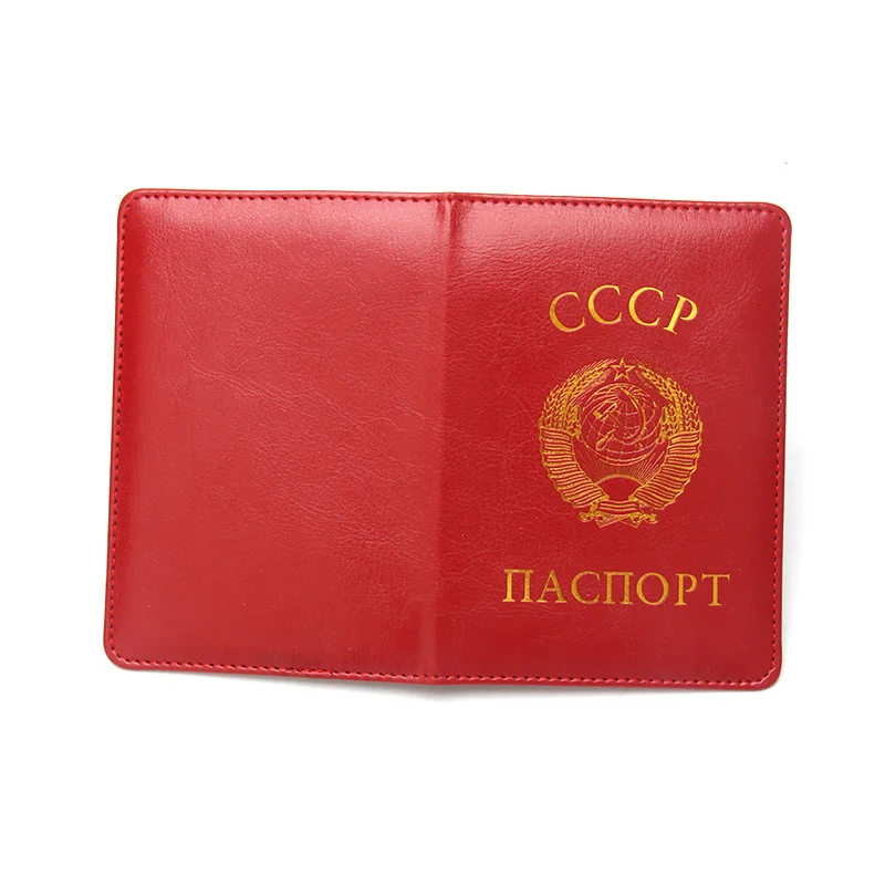 CCCP Soviet Union Passport Cover Leather Covers for Passports USSR Russia Passport Holder Men Women Travel Organizer