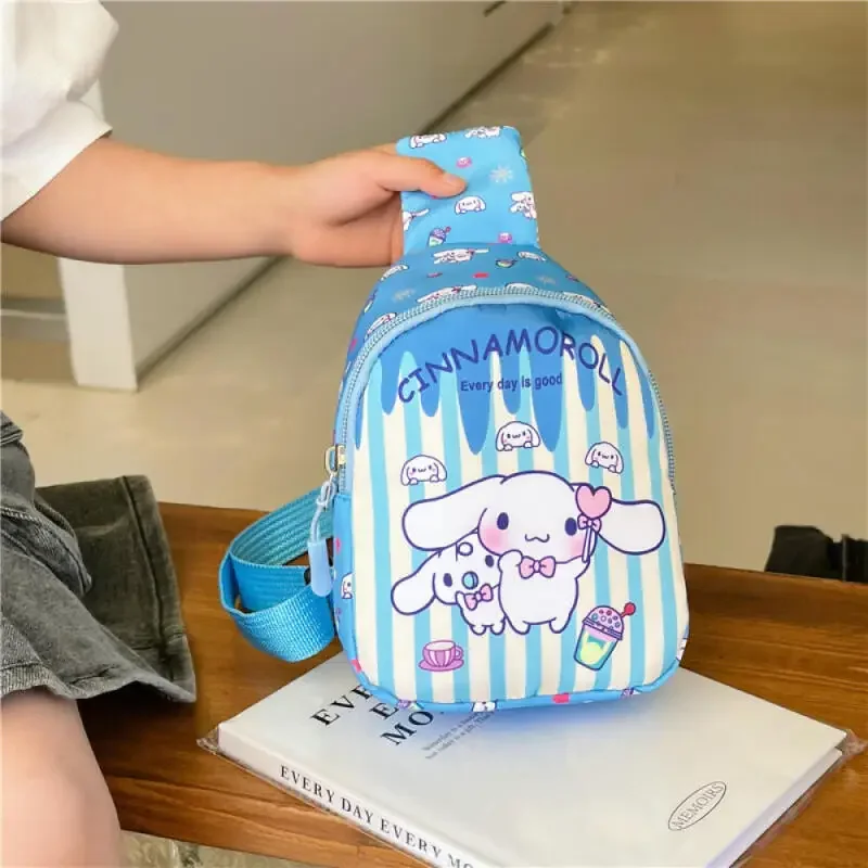 حقيبة صدر خفيفة الوزن للأطفال برسوم كارتونية كرتونية من سانريو، حقيبة كروس عصرية وشعبية بنمط جديد للفتيات، حقيبة ميلودي لرياض الأطفال