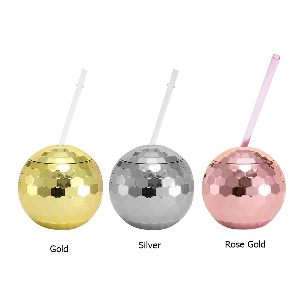 600ml Disco Ball Cups Cocktail Nightclub Party Straw Wine Glass Drinking Cup Mug Bar Party Flashlight Straw Wine Glass Drinking