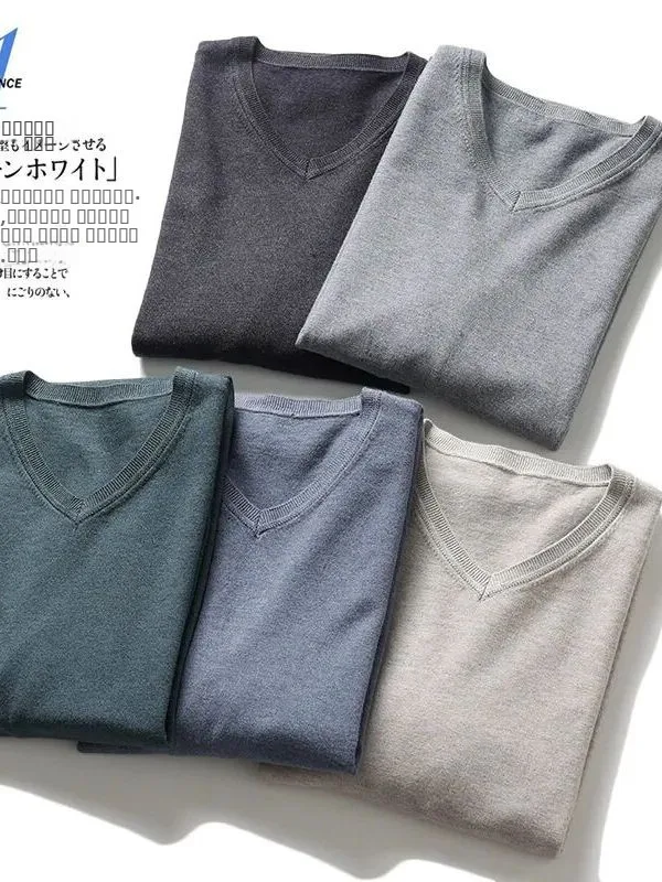 سترة محبوكة ناعمة ومريحة للرجال V-Ne خفيفة الوزن للاستخدام الخارجي من Busin للتنقل بطبقة أساسية irt Faion Urban Sle Winter