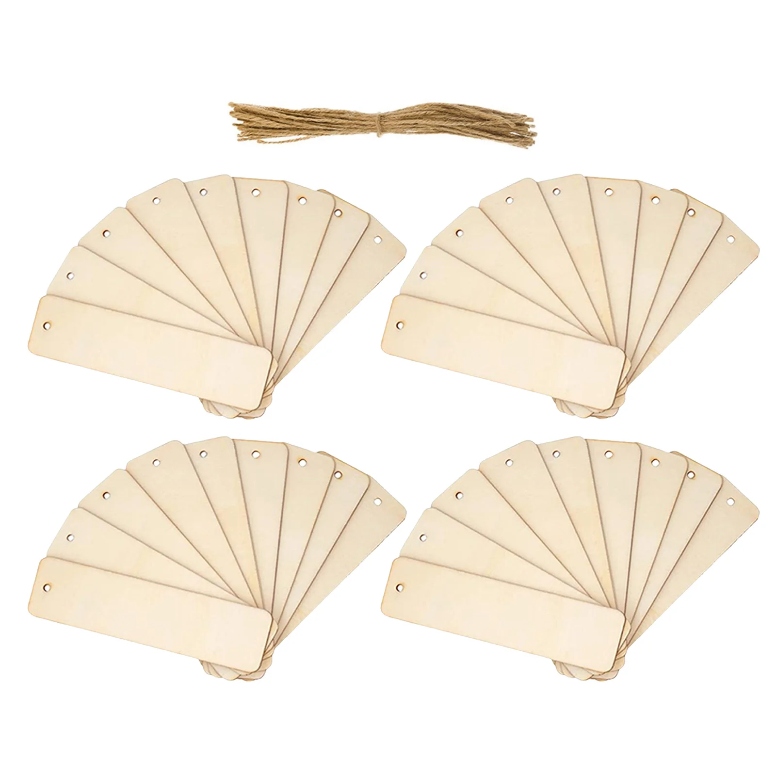 

40pcs Wooden Bookmarks Blank Diy Rectangle Wood Blank Bookmarks For Crafts Unfinished Bookmark Set Bulk - Natural Wood Reading