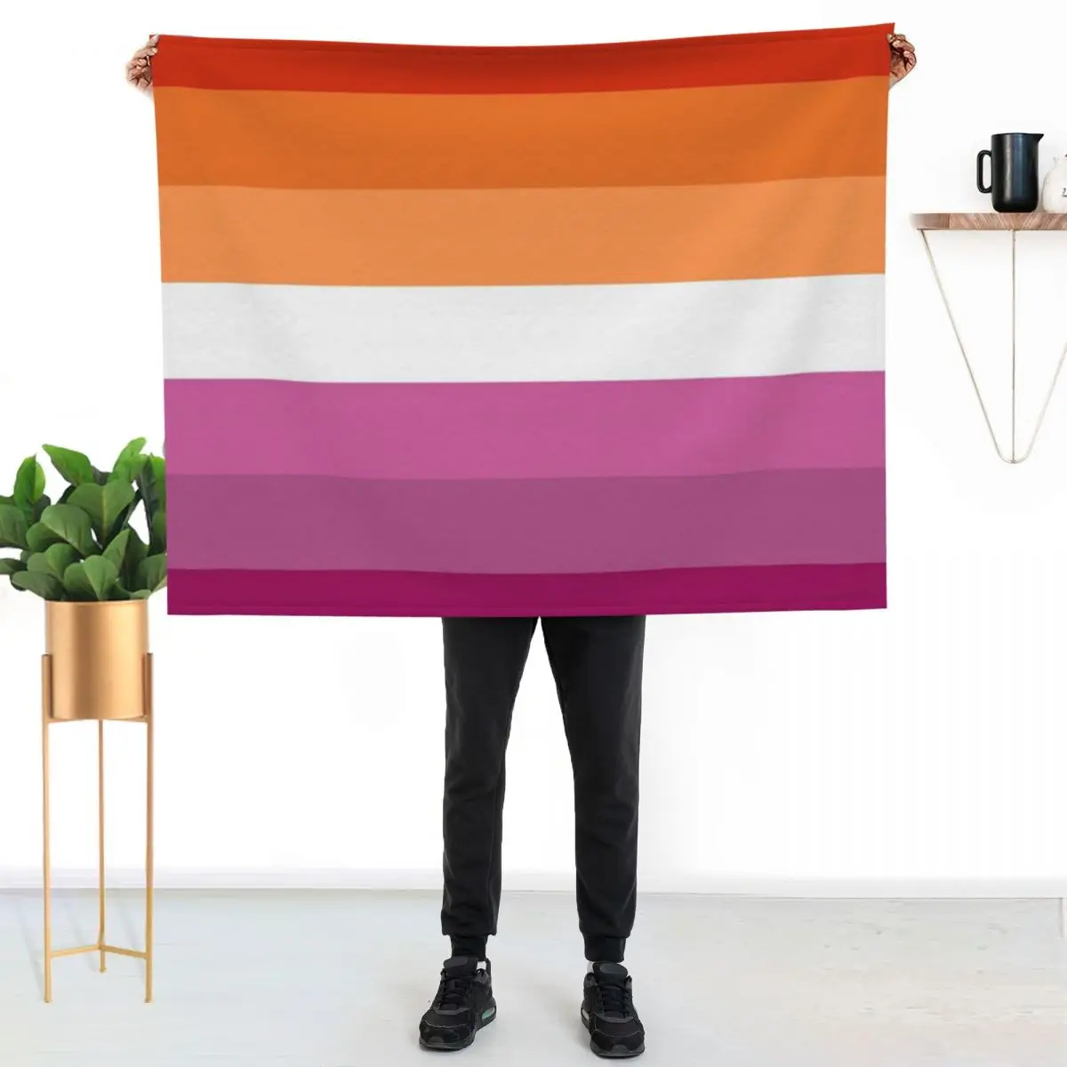 New lesbian flag expanded Throw Blanket Decoratives Designers Plush Stuffeds Weighted Thermals For Travel Blankets