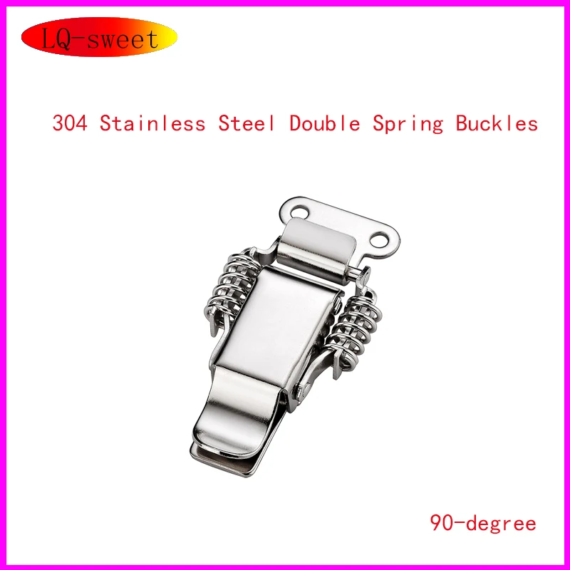 

304 Stainless Steel Double Spring Buckles / 90-degree Flat Fixed Box Buckles, Heavy-duty Lock Buckles for Toolboxes 2pcs