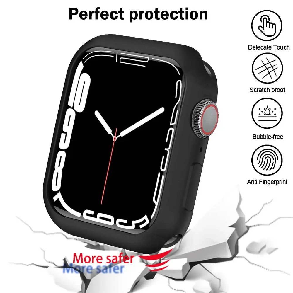 Compatible with Apple Watch Case 45mm 44mm 41mm 40mm Thin Soft TPU Shockproof Bumper iwatch series 3/4/5/6/7/8/9 Accessories