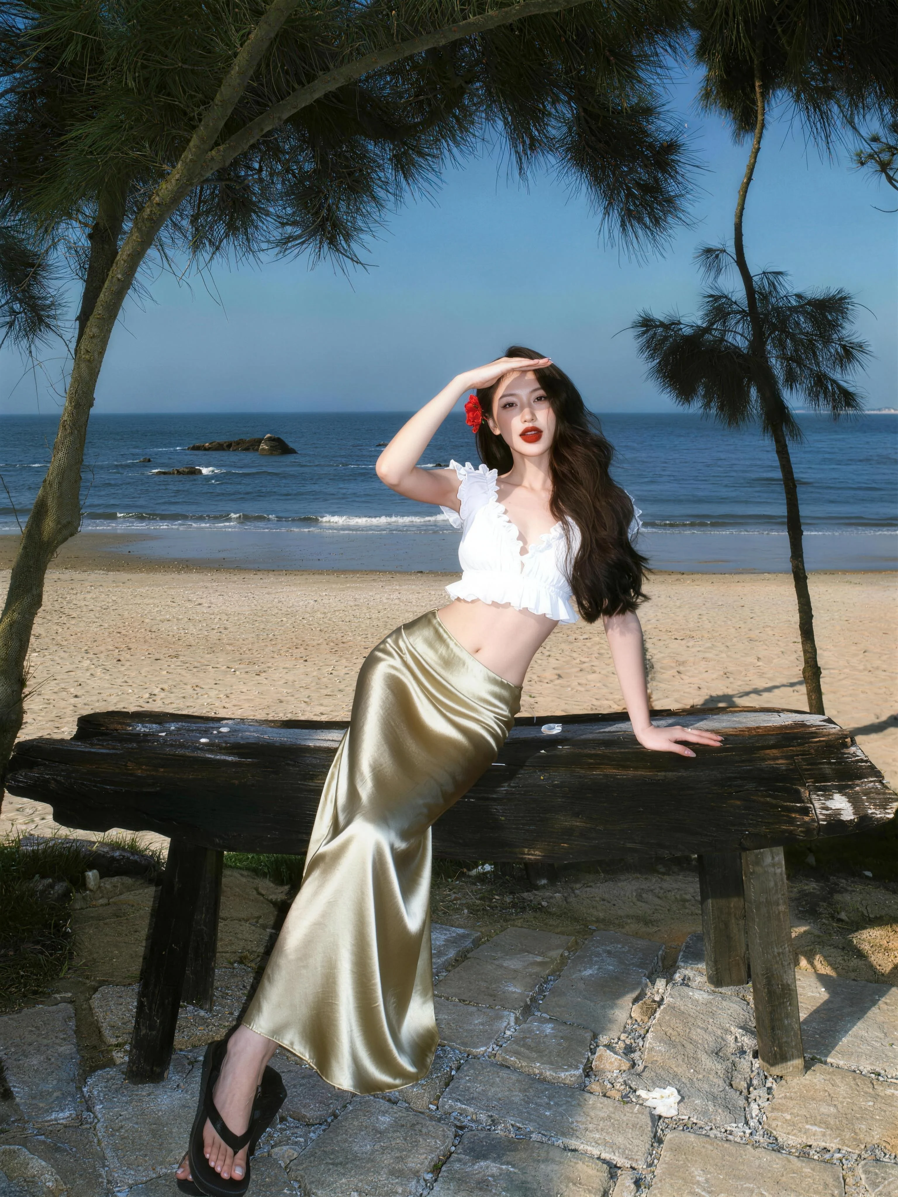 Yellow Satin A-Line High Waist Half Skirt Women Spring Summer Beachy Wrap Fish Tail Skirt Small Size Lazy Style Commute
