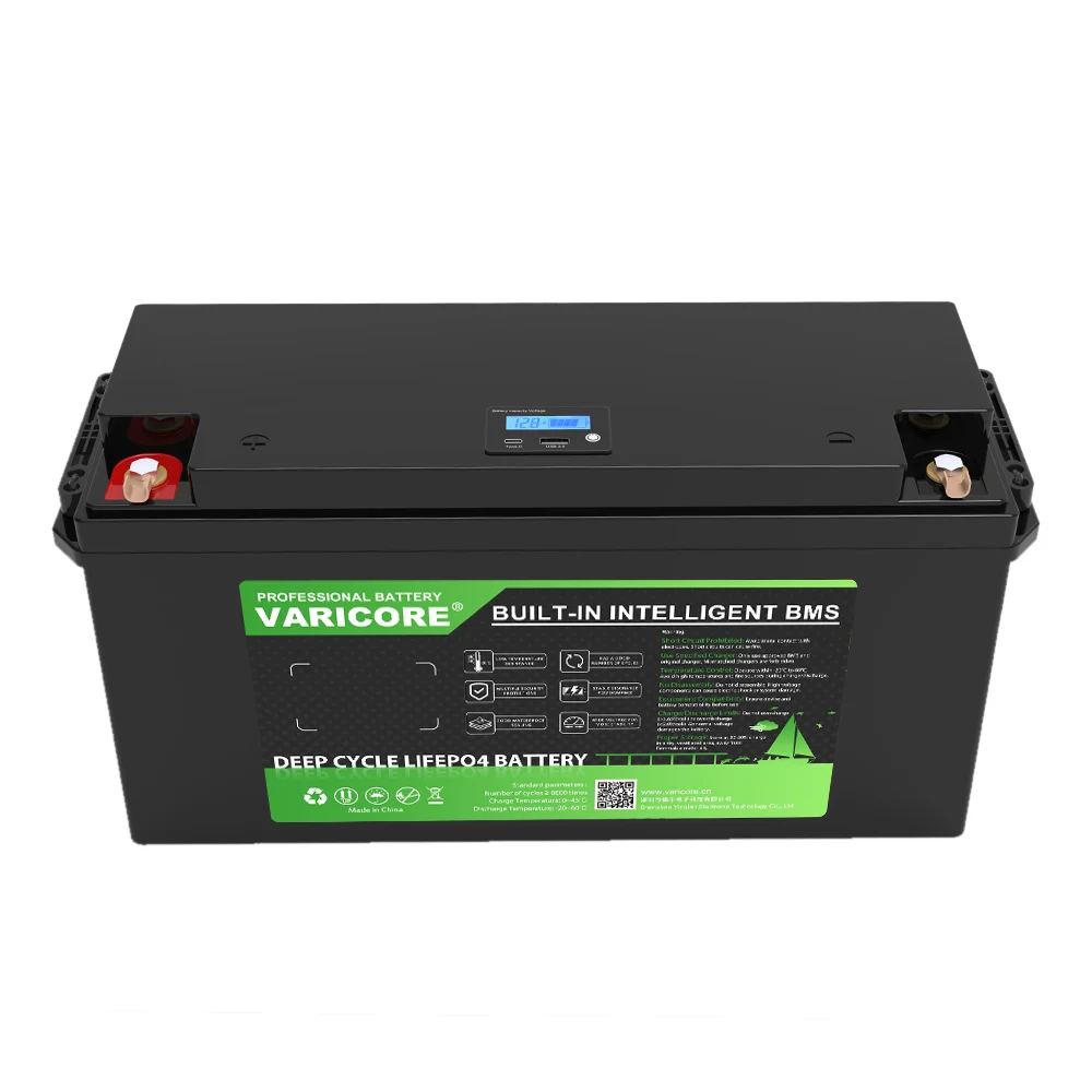 VariCore 12 فولت/12.8 فولت 150AH LiFePO4 بطارية 14.6 فولت بطاريات ليثيوم فوسفات الحديد دورات USB 3.0 بجولة سيارة تعمل بالطاقة الشمسية خالية من الضرائب