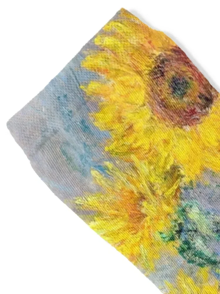 Bouquet of Sunflowers by Claude Monet Socks snow New year's Mens Socks Women's