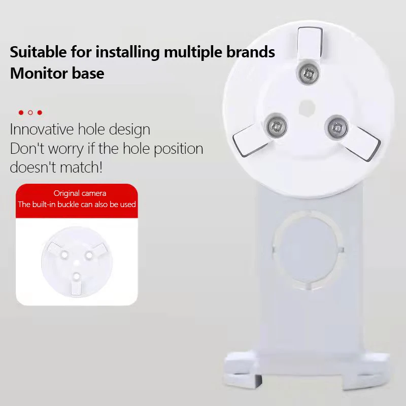 1Set Camera Bracket L Shape Nail Free Wall Mount Camera Surveillance Holder w/Glue Base Screw