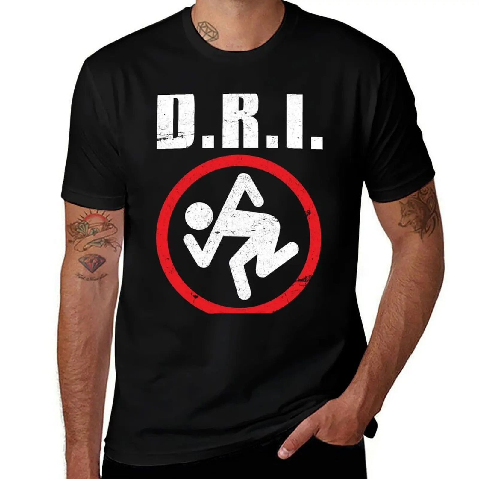 DUK FAT - D.R.I. (Distressed) T-Shirt rapper graphic tees korean fashion t shirts for men cotton