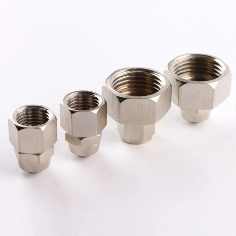 2 Pc Copper Pneumatic Quick Connector PCF4-01/8-02/10-03/12-04 Internal Thread Quick Screw Straight Air Pipe Quick Plug