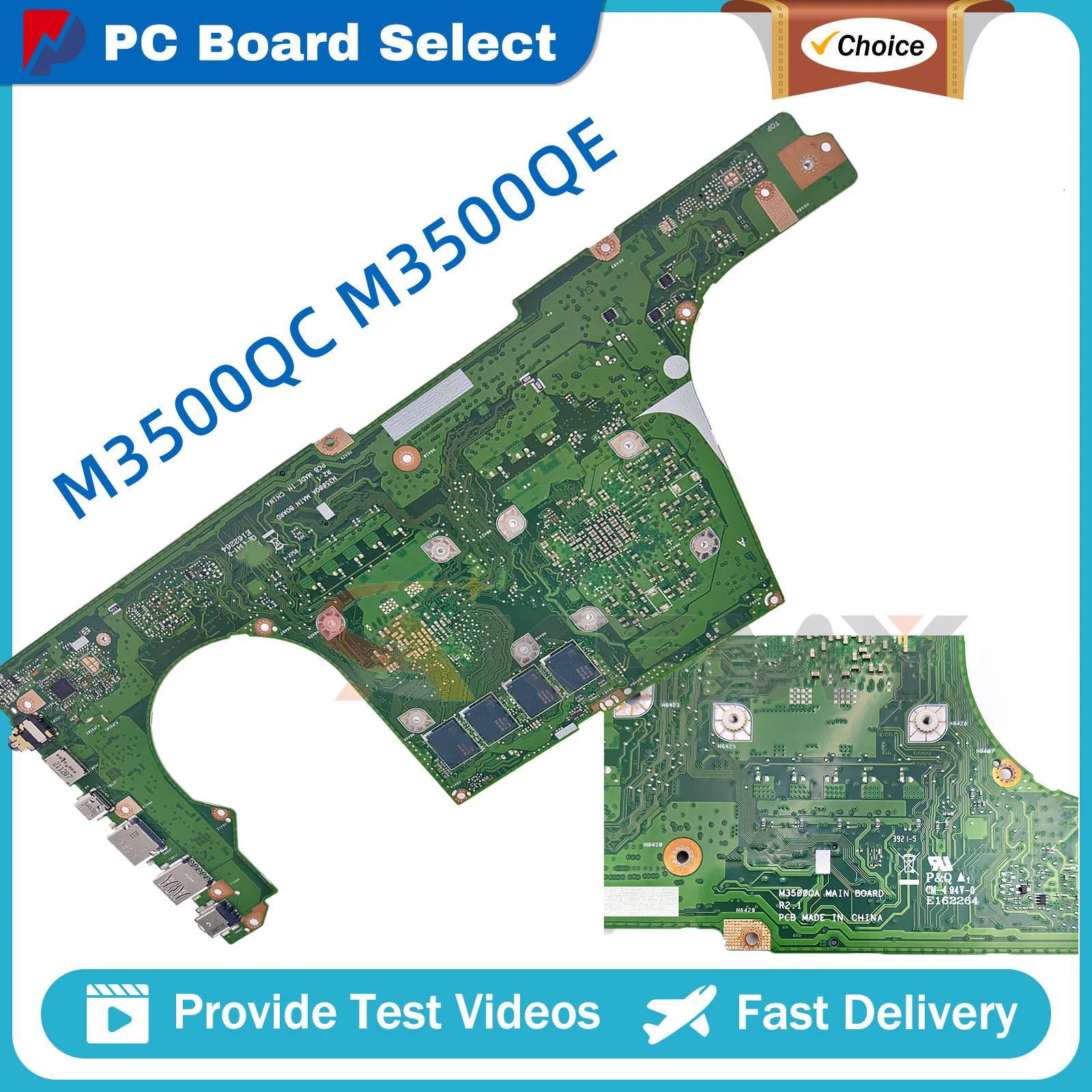 M3500QC Laptop Motherboard For ASUS M3500QA M7600QC M7600QE M3400QE M7400QC M7400QE M3400QC M3401Q Mainboard W/ R5 R7 R9 CPU