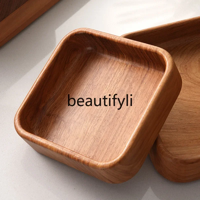 

Huali solid wood dried fruit plate household living room tea table food melon seeds candy nut inventory heart plate