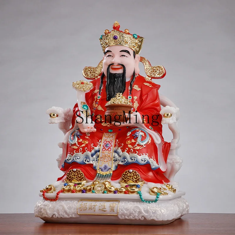 SM white marble god of wealth statue home lucky text god of wealth painting store company opening ornament
