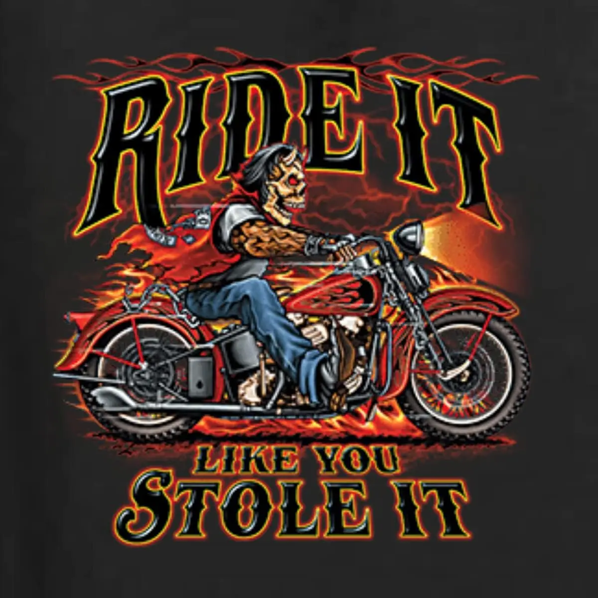 Ride It Like You Stole It | Motorcycle Devil Americana/American Pride Men's Graphic T-Shirt