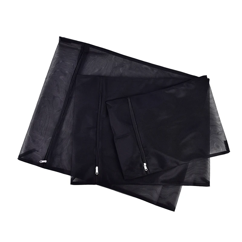 Clothes Washing Machine Laundry Bag With Zipper Nylon Mesh Net Bra Washing Bag 3 Sizes Black Wash Bags