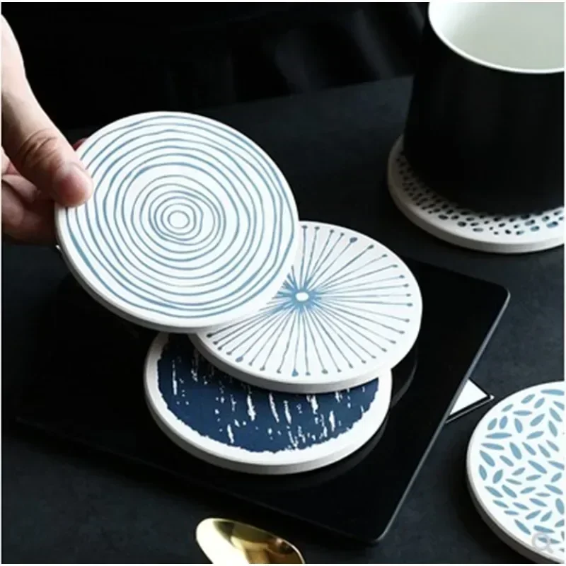 Hot Selling Diatomaceous Earth Absorbent Coasters Coffee Soup Bowl Anti-Scalding Placemats Easy to Clean Round Tea Mats