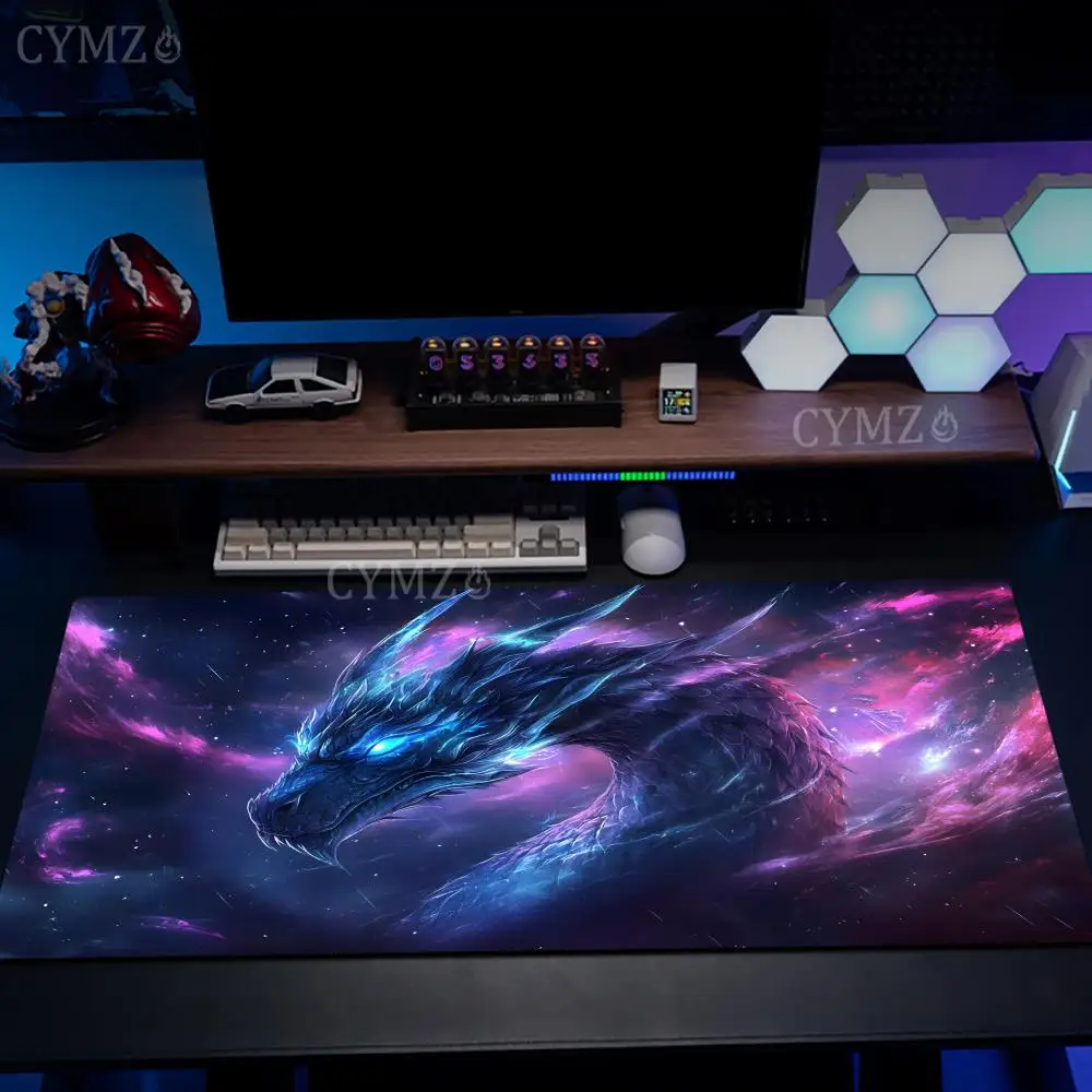 

Stunning starry sky dragon large Mouse Pad Desk Mat Gaming mats Non-Slip Stitched Edge desk accessories office rug Mouse carpet