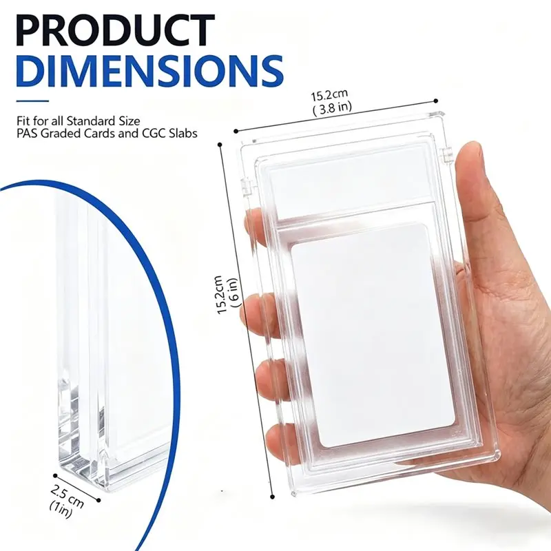 Year-Round Sale Custom Magnet Acrylic Graded Card Card Collectible TCG Grading Card Slab Protector