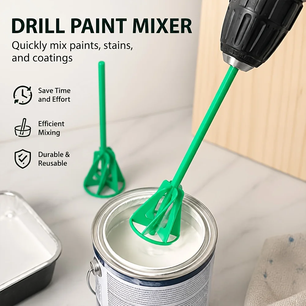 1pc Drill‑mounted Paint Mixer Attachment, Portable Stirring Bit for Resin Glue Liquid Mixing