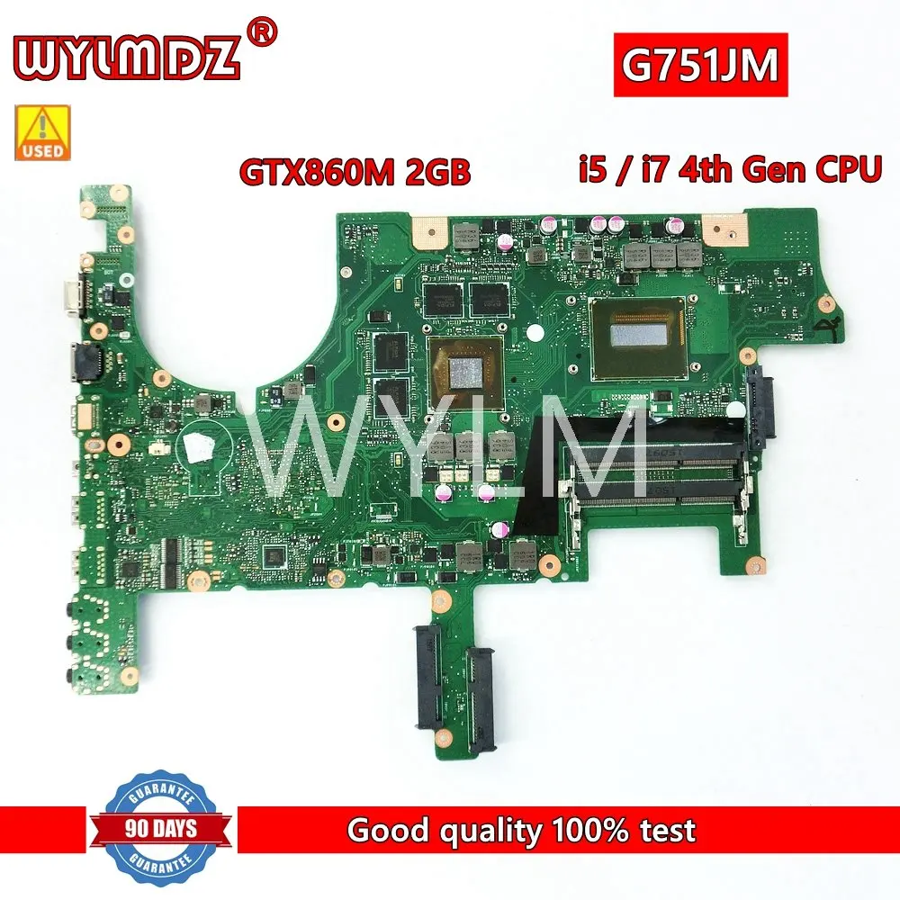 G751J I5/i7 4thCPU GTX965M/970M/980MGPU Laptop Motherboard For Asus G751J G751JT G751JL G751JY G751JM Notebook Mainboard