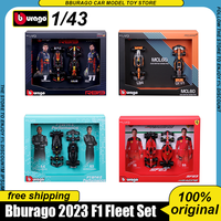 New In Stock Bburago 1:43 2023 F1 Fleet Set Alloy Miniature Diecast Model Ferrari Sf23 Red Bull Rb19 F1 Car Custom Toys Kid Gift