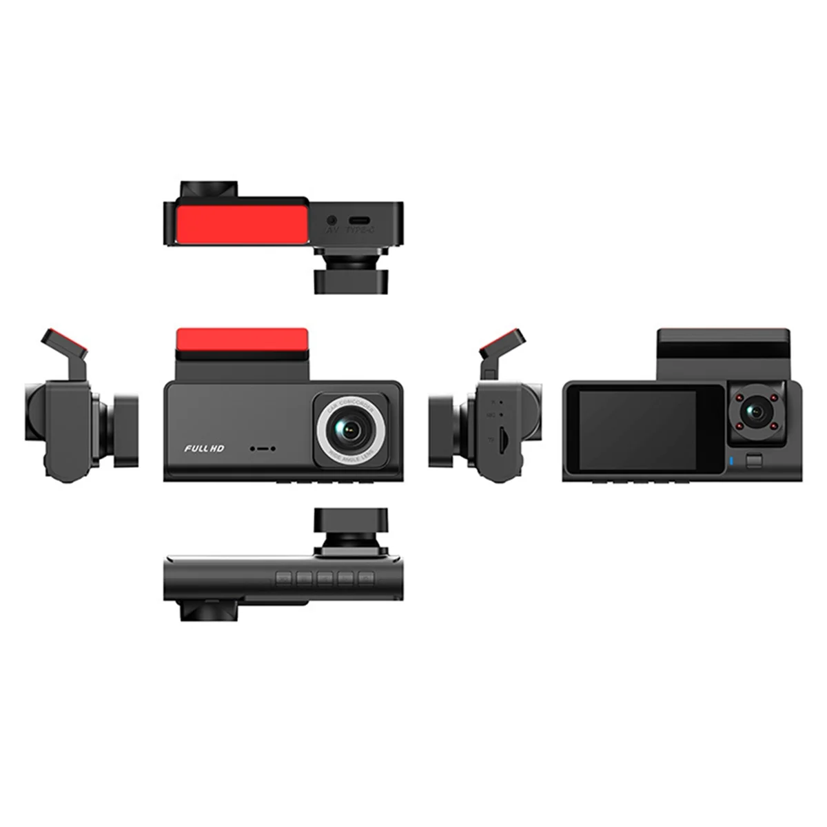 New 3 Channel Car Dvr Dash Cam for Cars Rear View Camera for Video Recorder Parking Wide Angle Night Vision Parking HD