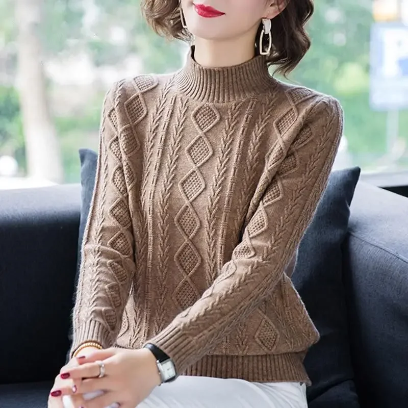 Special Offer Autumn Winter Women Thicken Slim Base Sweater Korean Fashion Turtleneck Twisted Knitted Pullover Sweater