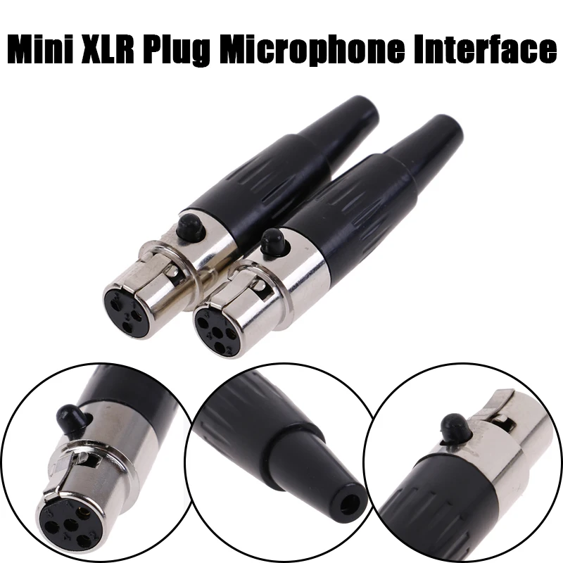 New 1Pc Mini XLR 3 4 Pin Female Plug Small XLR Audio Microphone Connector For MIC