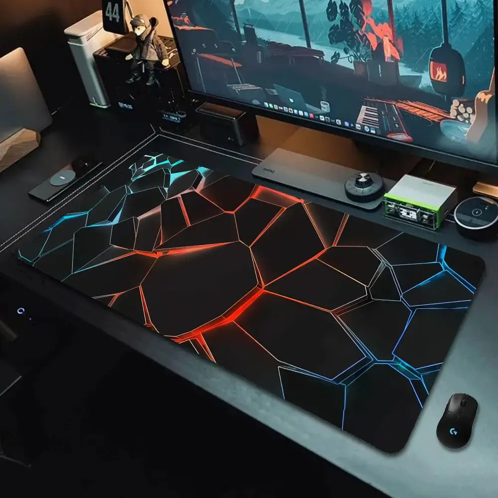 

Mouse Pad desk mat kawaii Rubber Hot Hexagon Desk accessories bureau gaming Mat 900x400 XXL Mouse tapis de souris Pad