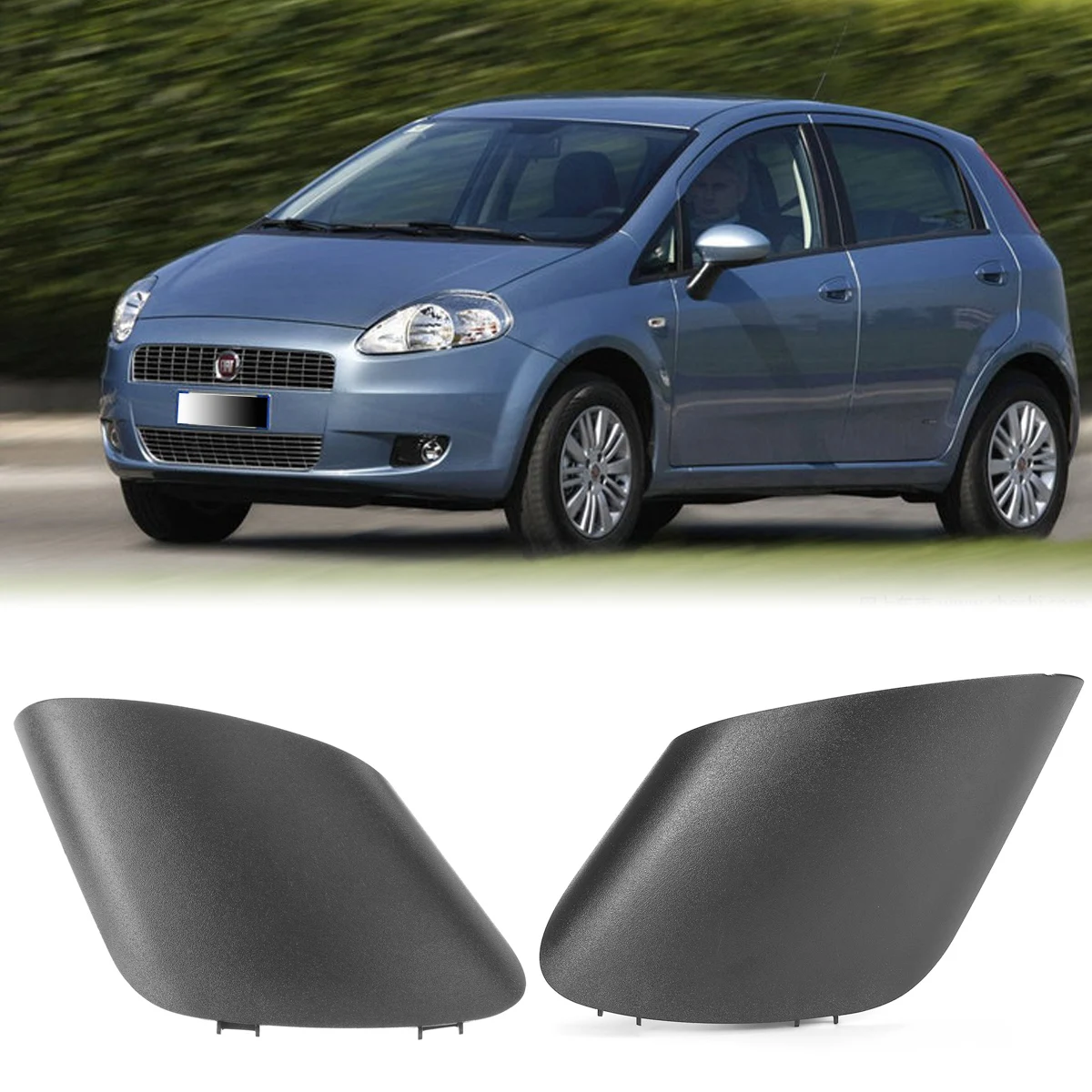 2PCS Black Rear View Mirror Side Door Cap Screw Cover Replacement Trim For Fiat Grande Punto 735596884 735539385 Accessories