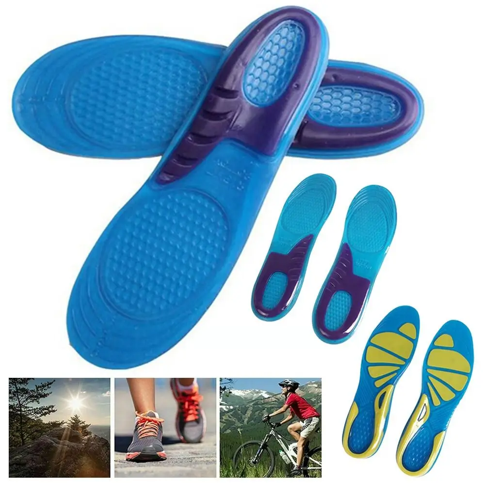 

Sport Soft Silicone Camping Hike Shock Absorbing Work Boot Insoles Gel Cushion Insole Foot Care Massage Foot Pad