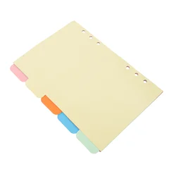 5 Colors Tabs Dividers Page Protectors for 3 Ring Binder Index A5 Insertable Multicolor