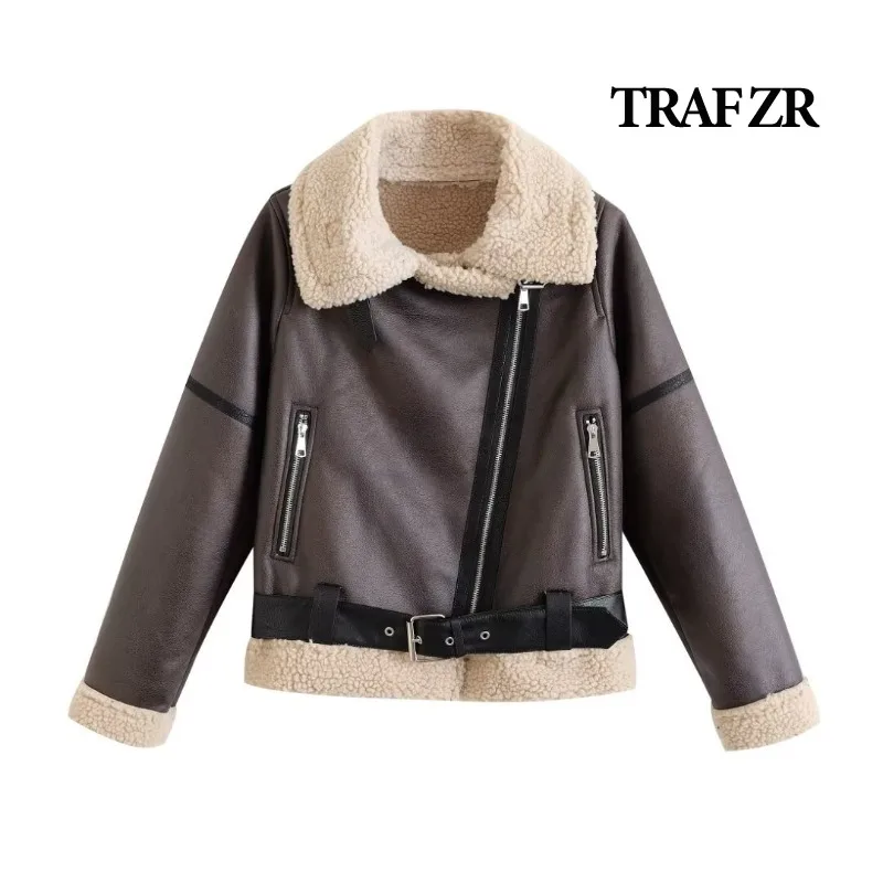 TRAF ZR Winter Parkas for Women Padded Coat Elegant Luxury Women's Coat American Retro Fur Snow Parka Warm Woman Winter Coats