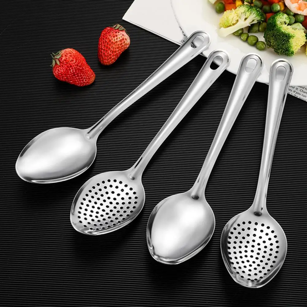 Metal Tablespoon Stainless Steel Insulated Handle Cookware 2pcs Long Handle Stainless Steel Serving Spoons Set for Kitchen