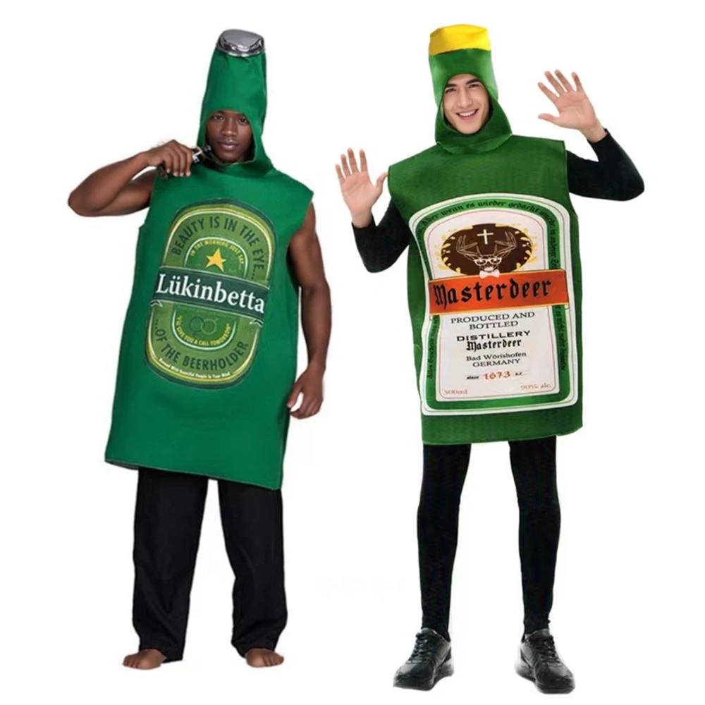 Disfraz divertido de cerveza unisex para adultos, mono de esponja con forma de botella de whisky, ron o cerveza, disfraz de Halloween, Festival de la Cerveza, Purim