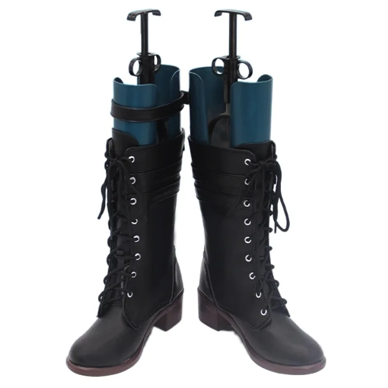 Genshin impact Lynette Cosplay Shoes Anime Black Long Boots Lynette Cosplay Costume Prop Shoes per accessori per feste di Halloween