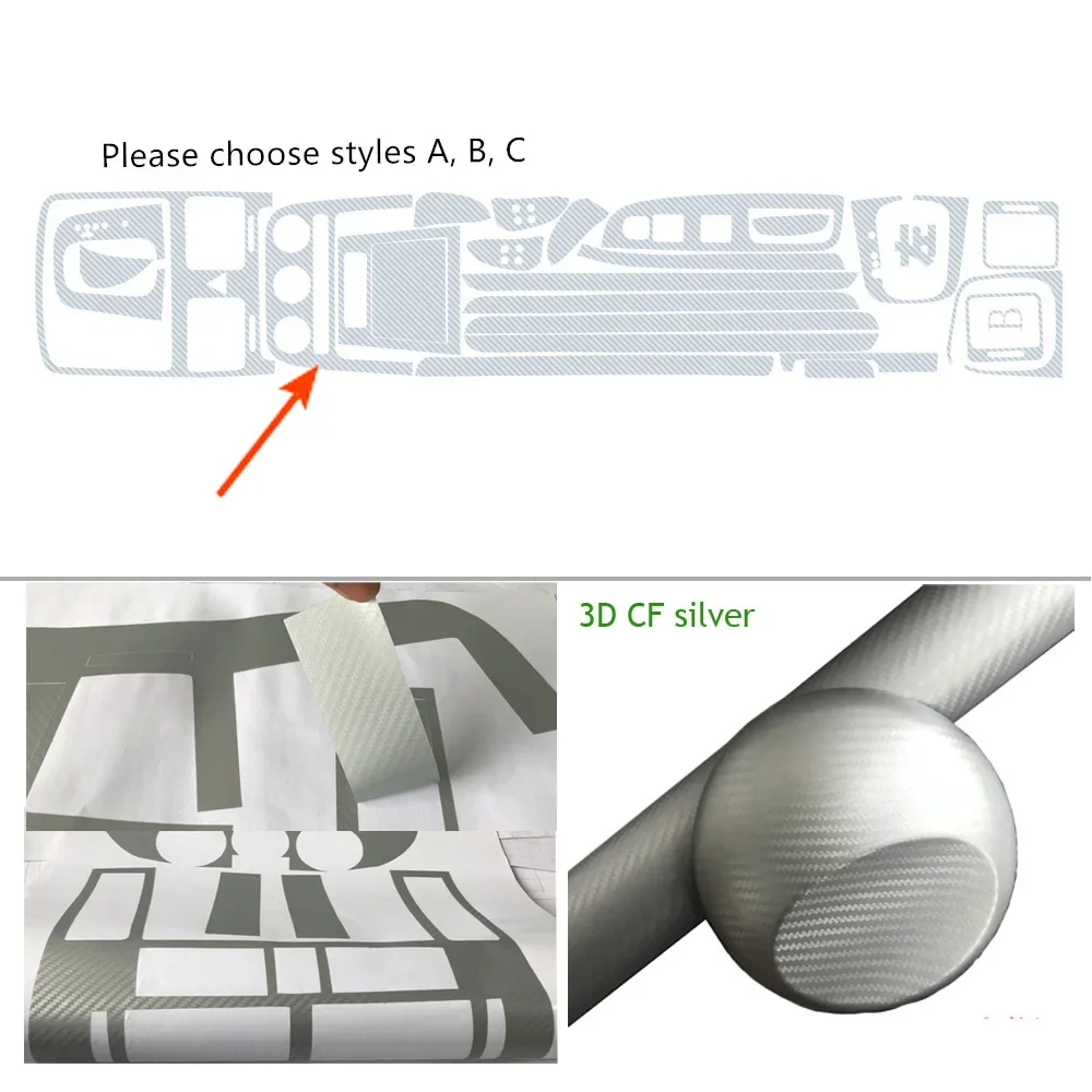 NONE Für Volkswagen Golf 5 MK5 4 tür Innen Zentrale Steuerung Panel Tür Griff Carbon Faser Aufkleber Aufkleber Auto styling Zubehör 5