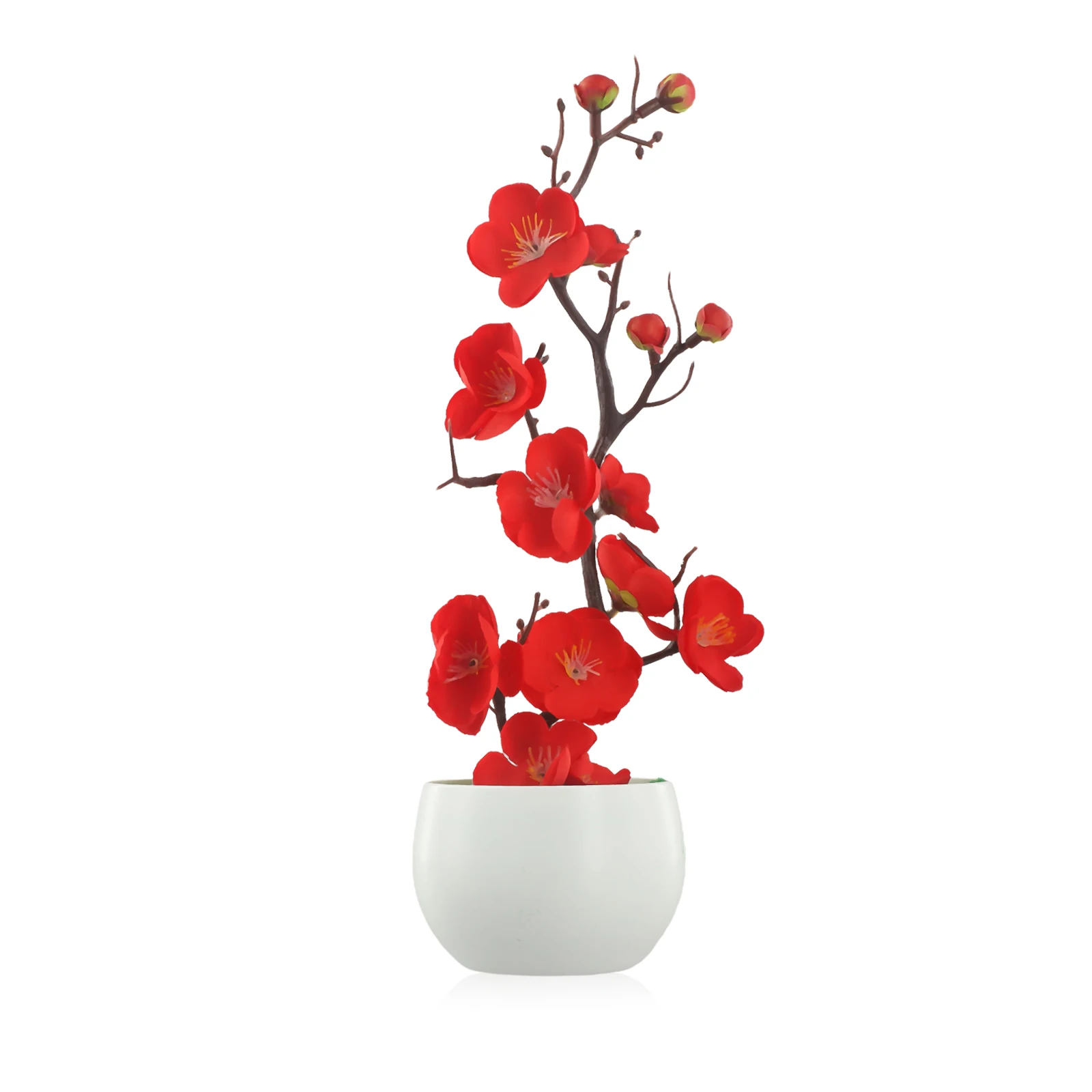 

Flower Artificial Potted Artificial Potted Flower False In Pot Indoor Office Ornaments Outdoor Plastic Blossom Plum
