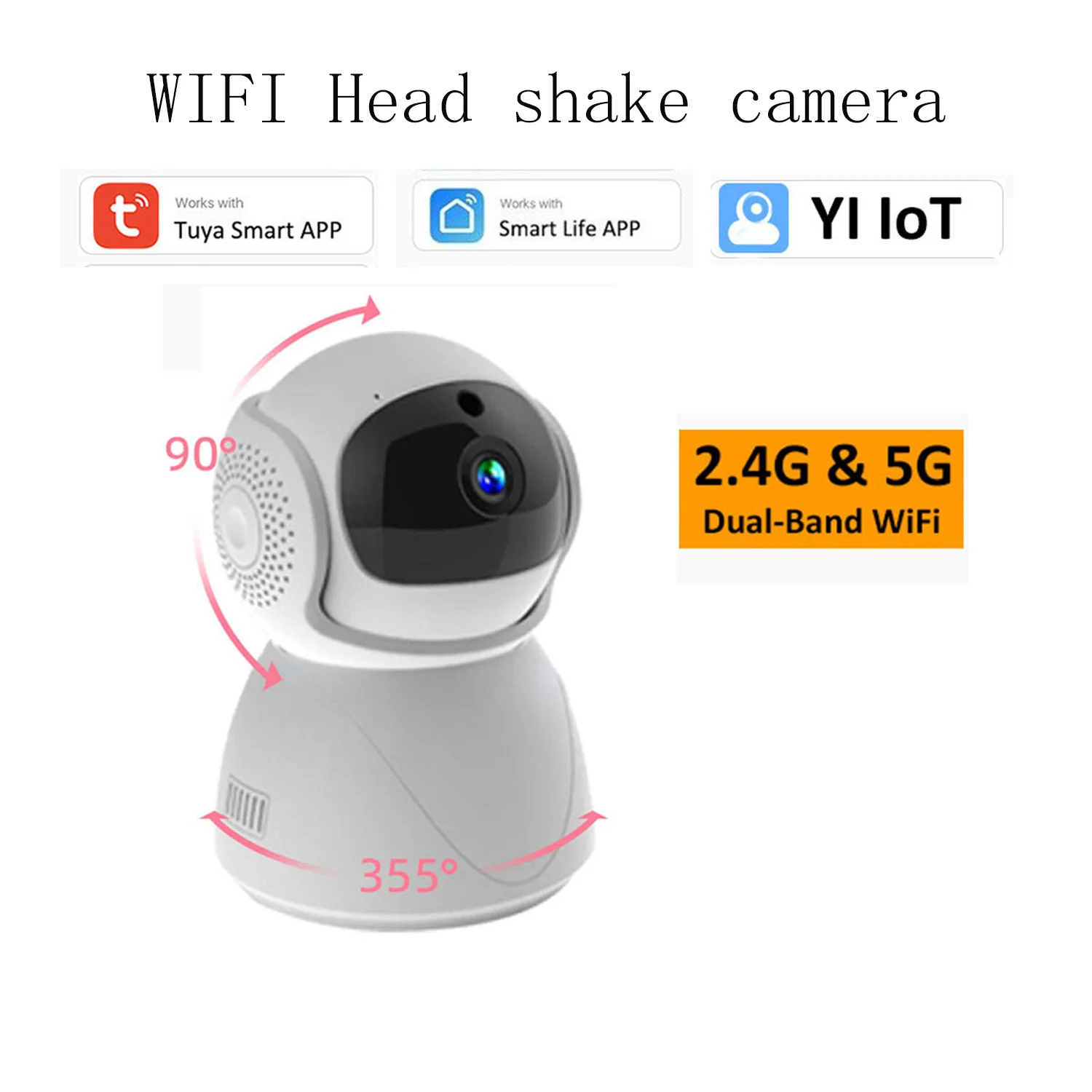 

2MP 5G Dual-Band High-Definition Network Surveillance Camera Wireless WIFI Home Use Small Snowman Security Protection